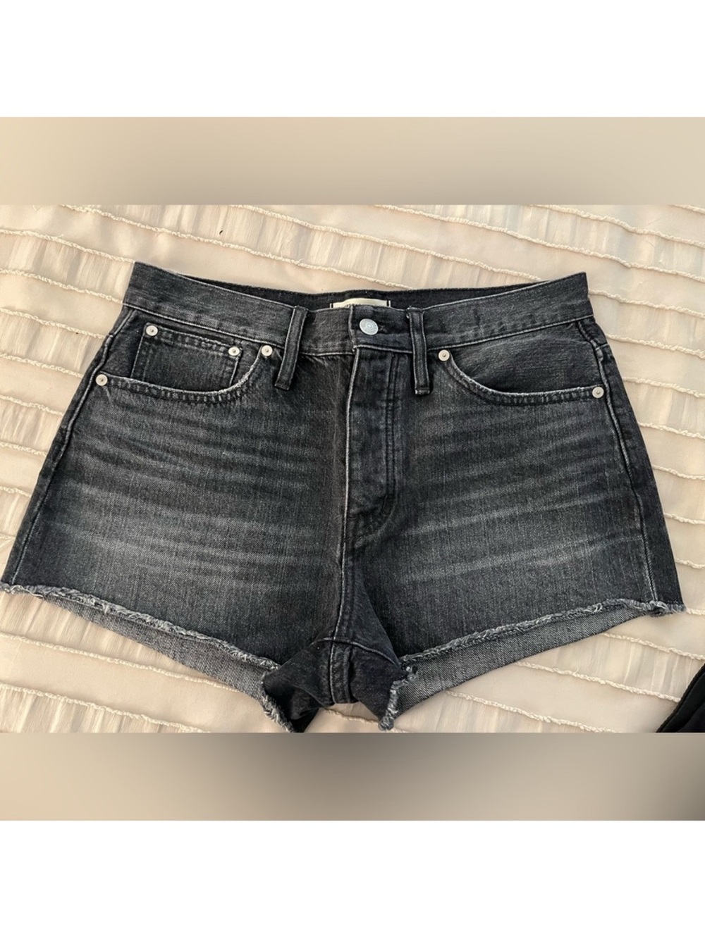 Madewell Relaxed Denim Washed Black Shorts